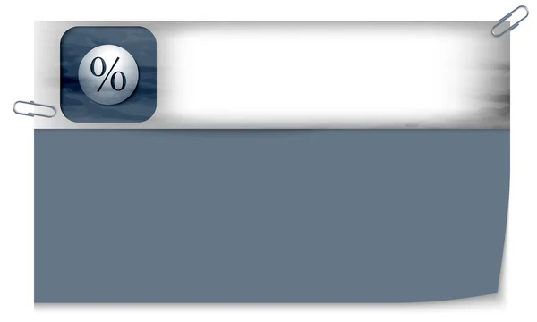 Prázdný nápis s tmavou kresbou a znak procenta — Stockový vektor