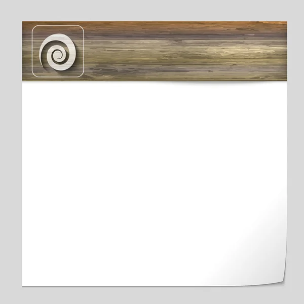 Vector banner with wood texture and spiral — Stock Vector