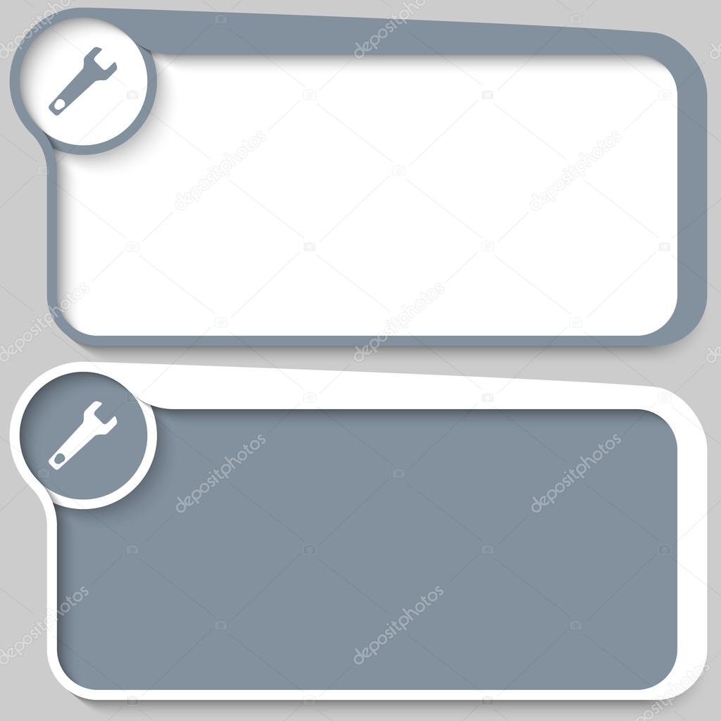 set of two vector text box and spanner