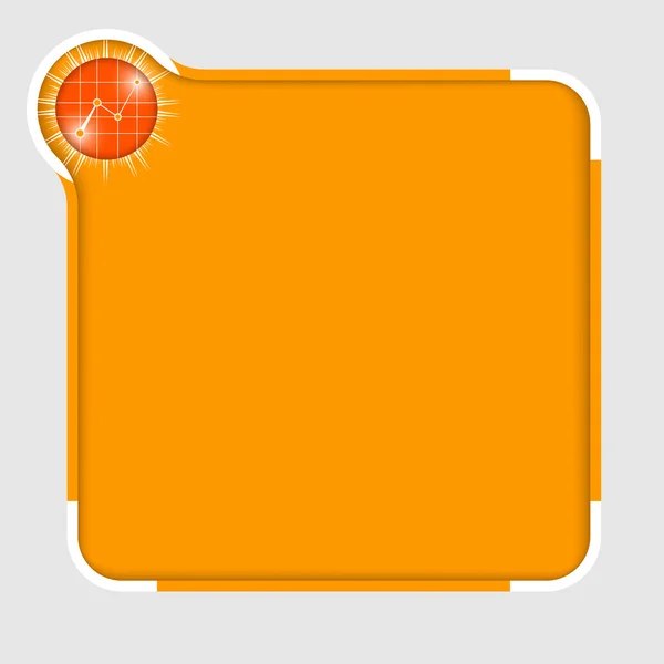 Marco de texto abstracto naranja para texto con gráfico — Vector de stock