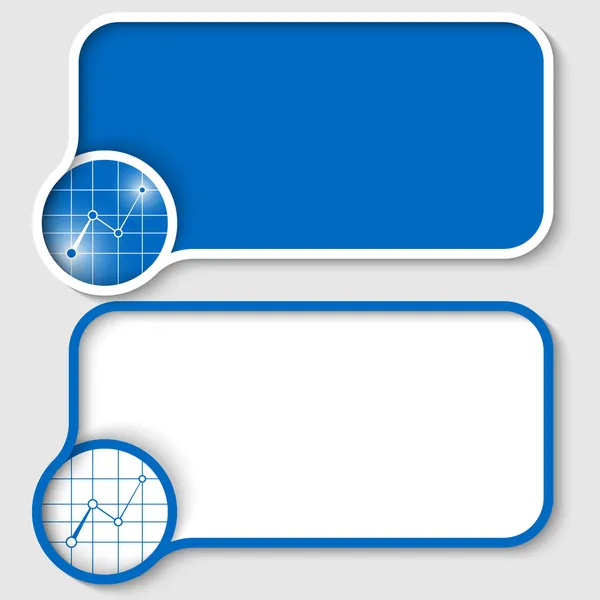 Två blå textramar och diagram — Stock vektor