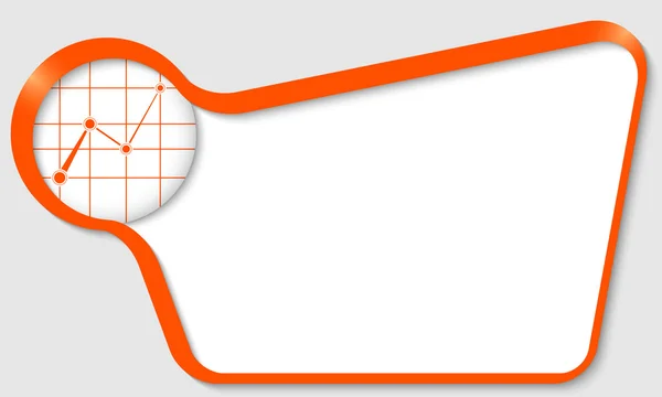 Orangefarbenes Textfeld für beliebigen Text mit Diagramm — Stockvektor