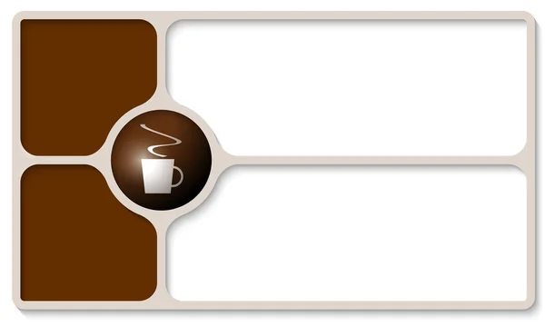 Коричневые рамки для любого текста с чашкой кофе — стоковый вектор