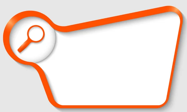 Cuadro de texto naranja para cualquier texto con lupa — Vector de stock