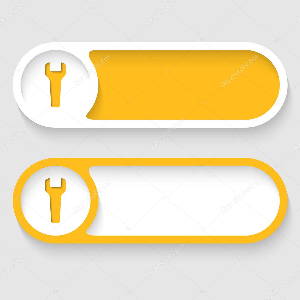 set of two vector abstract buttons with spanner
