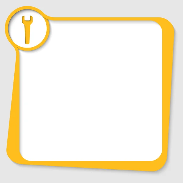 Cuadro de texto amarillo para cualquier texto con llave — Vector de stock