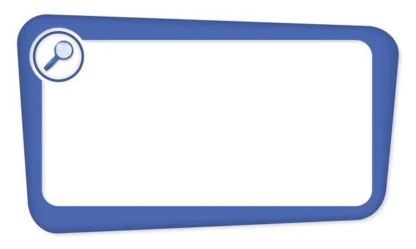 Blauwe vector vak voor opneming tekst met Vergrootglas — Stockvector