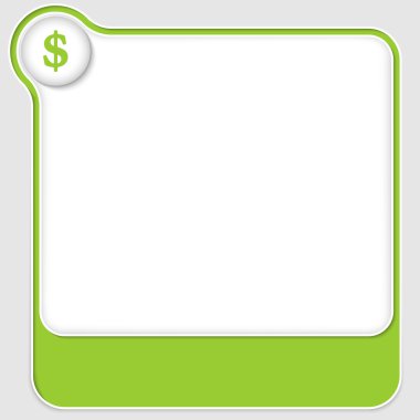 dolar işareti olan yeşil vektör metin kutuları