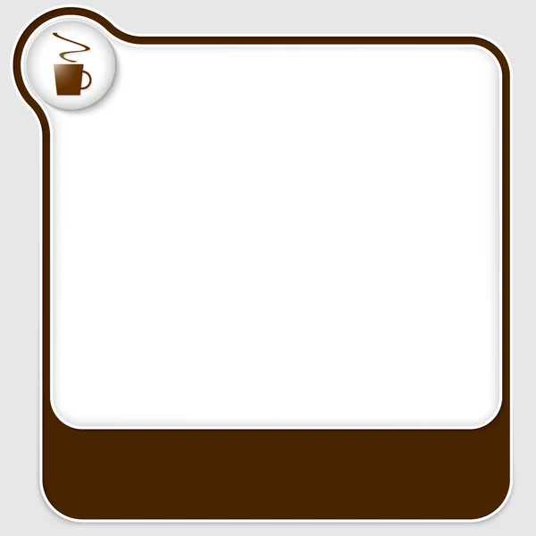 Cajas de texto vector marrón con taza de café — Vector de stock