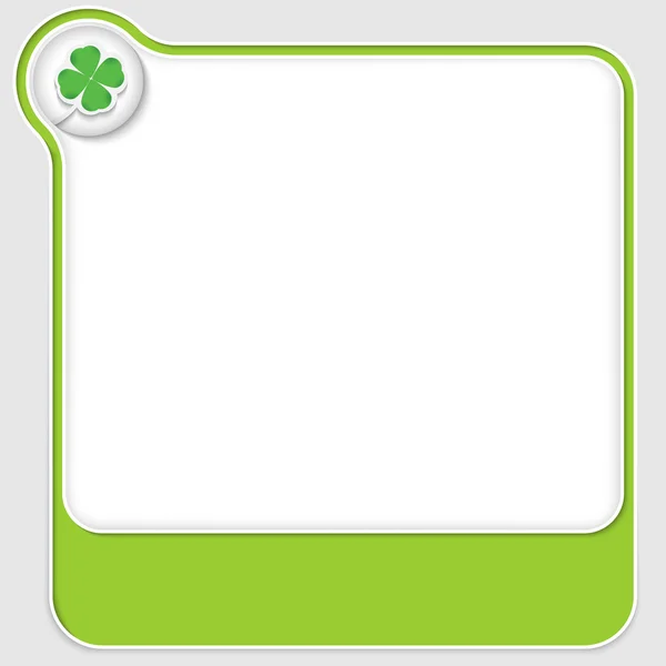 クローバーの葉と緑のベクトル テキスト ボックス — ストックベクタ