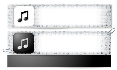 iki afiş bir dizi harf ve müzik ICO dokusu ile