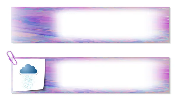 Set van twee banners met de textuur en de wolk — Stockvector
