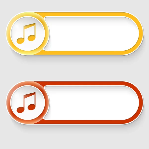 Dois botões abstratos vetoriais com ícone de música — Vetor de Stock