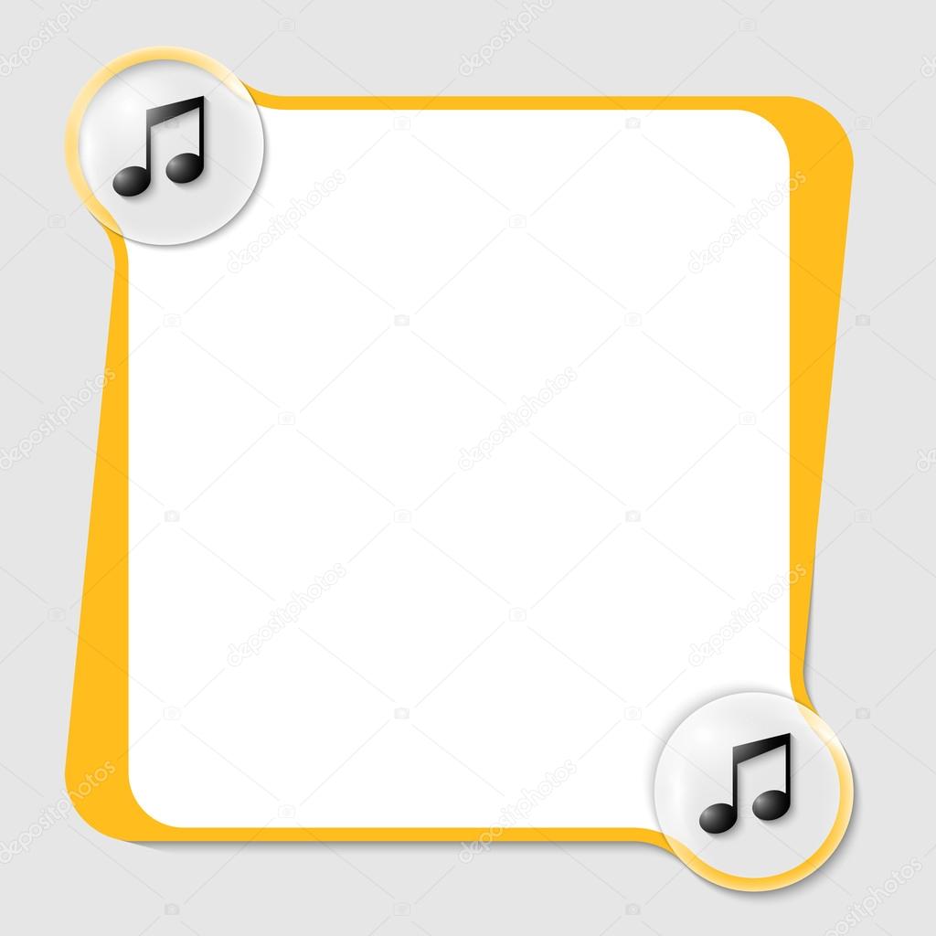 vector text box for any text with two music icons