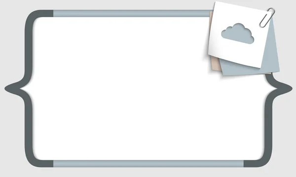 Quadro vetorial para qualquer texto com colchetes e nuvem — Vetor de Stock
