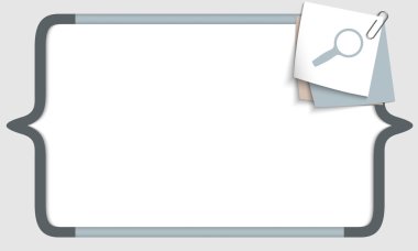 köşeli ayraçlar ve Büyüteç ile herhangi bir metin için vektör çerçeve