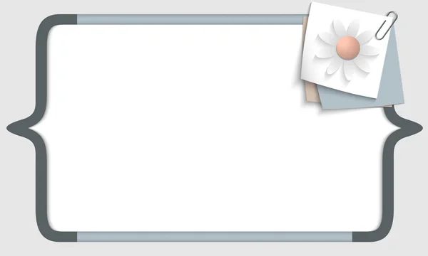 Marco vectorial para cualquier texto con corchetes cuadrados y flor — Archivo Imágenes Vectoriales
