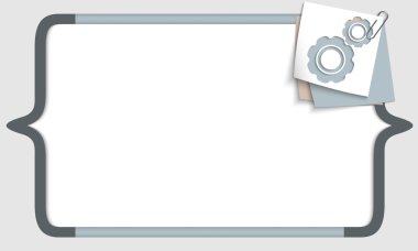 herhangi bir metin köşeli ayraçlar ve cogwheels için vektör çerçeve