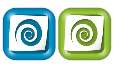 Kağıt ve spiral ile iki simge kümesi