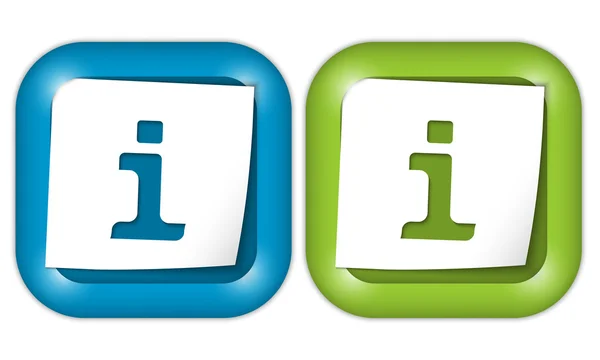 Conjunto de dois ícones com papel e info sinal — Vetor de Stock