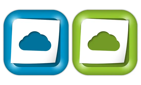 Set van twee iconen met papier en wolk — Stockvector