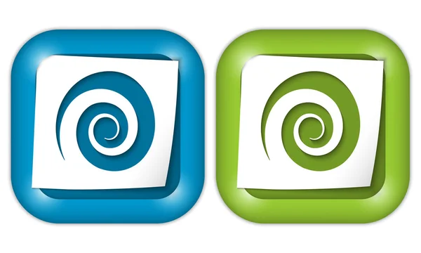 Conjunto de dois ícones com papel e espiral — Vetor de Stock