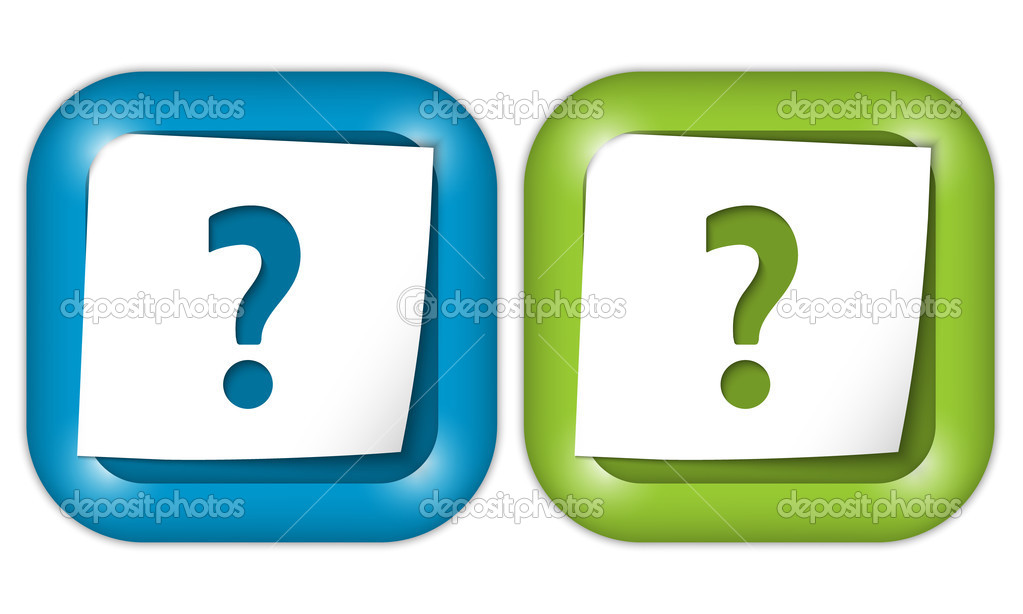 Set of two icons with paper and question mark