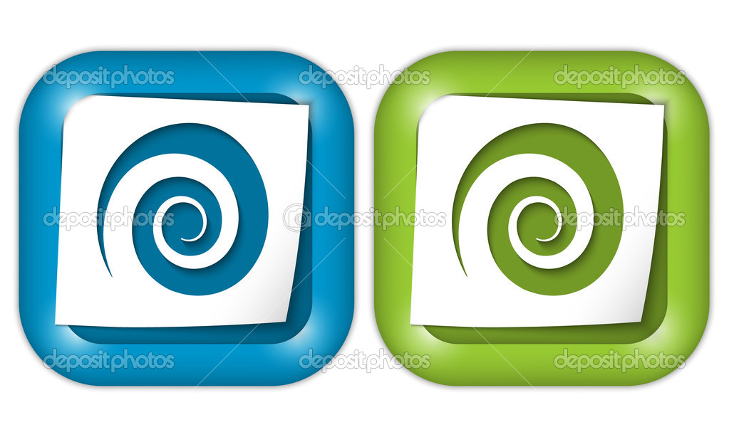 Set of two icons with paper and spiral
