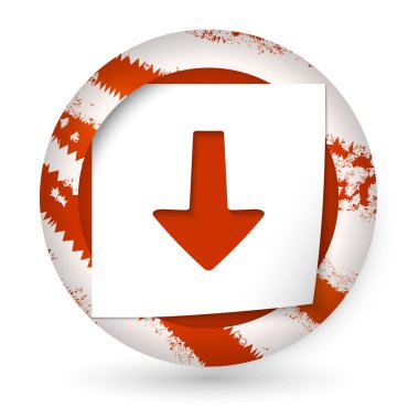 Kırmızı soyut simge kağıt ve ok ile