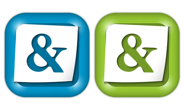 Ensemble de deux icônes avec papier et ampersand — Image vectorielle