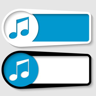 iki kutuda herhangi bir metin ile müzik simgesi ayarla