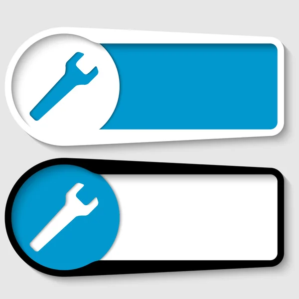 Set of two boxes for any text with spanner — Stock Vector