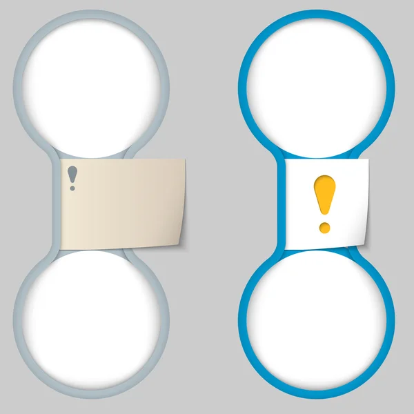 Objekt mit Papier auf Scheinen und zwei kreisförmigen Flächen zur Eingabe — Stockvektor
