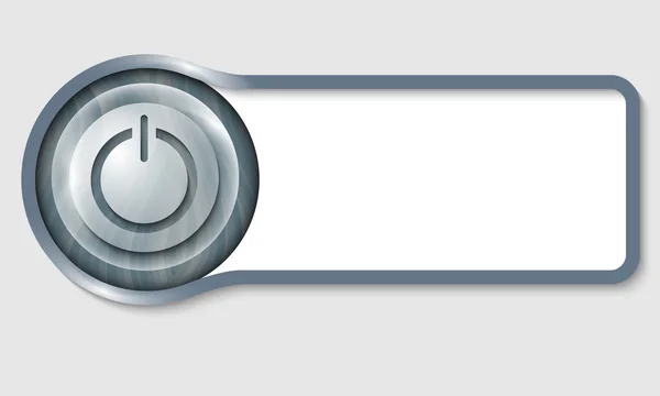 テキスト フレームのテキストおよび透明な電源ボタン — ストックベクタ