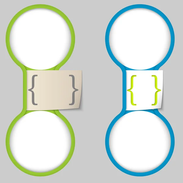Objekt mit Papier auf Scheinen und zwei kreisförmigen Flächen zur Eingabe — Stockvektor