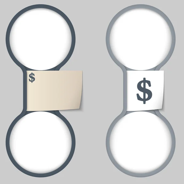 Object met papier op notities en twee cirkelvormige zone voor het invoeren van te — Stockvector