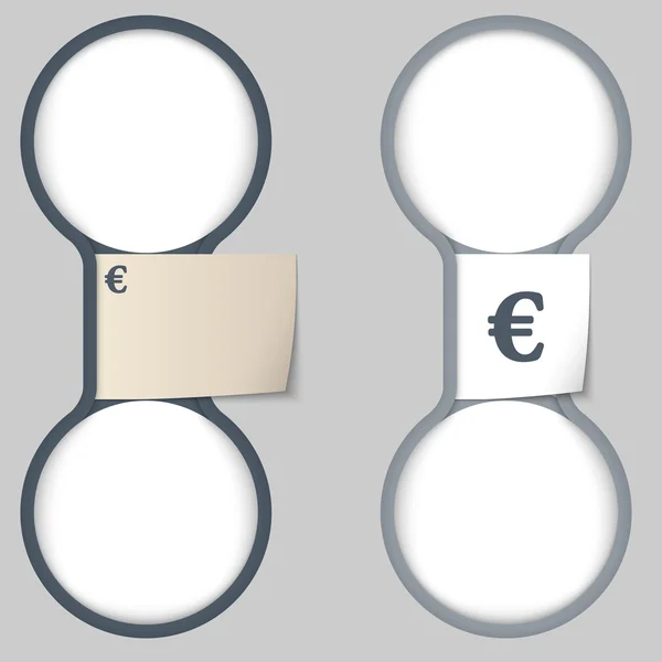 Objet avec papier sur notes et deux zones circulaires pour entrer te — Image vectorielle