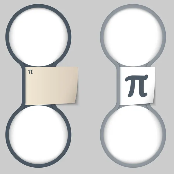 Objekt med papper på anteckningar och två cirkulära området för att ange te — Stock vektor