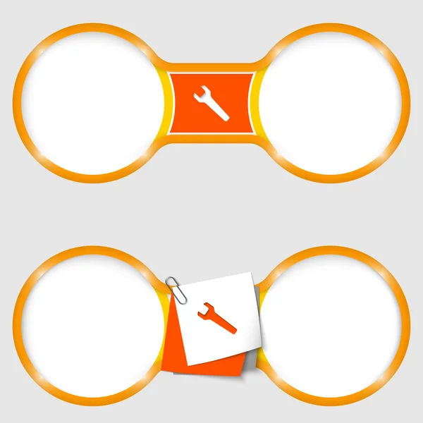 Deux cercles pour le texte avec une clé — Image vectorielle