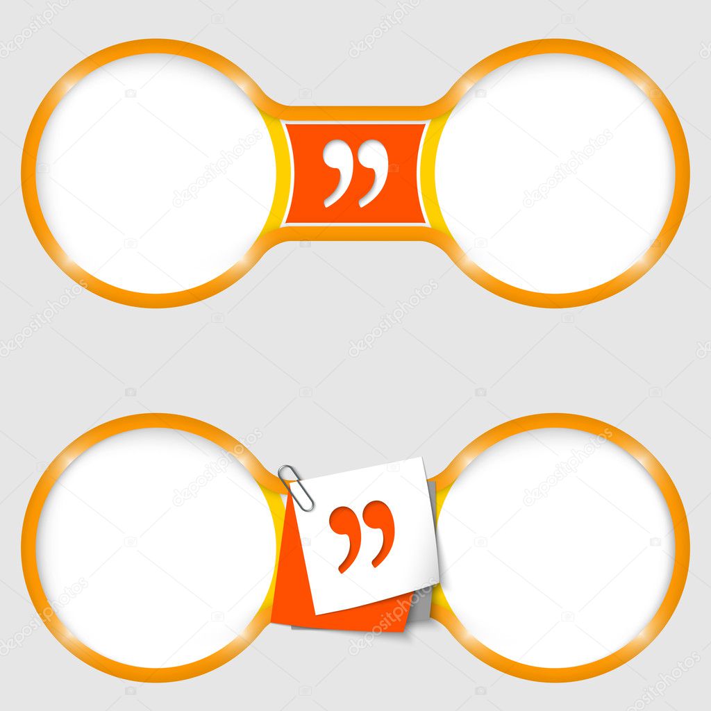 Two circles for text with an quotation mark