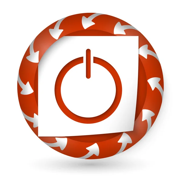 Vector icono abstracto con flechas y botón de encendido — Archivo Imágenes Vectoriales