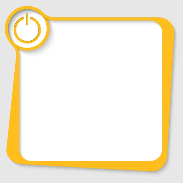 Casella di testo gialla per qualsiasi testo con pulsante di accensione — Vettoriale Stock