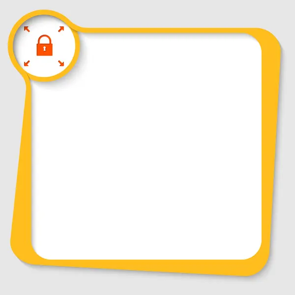 Zone de texte jaune avec cadenas et flèches — Image vectorielle