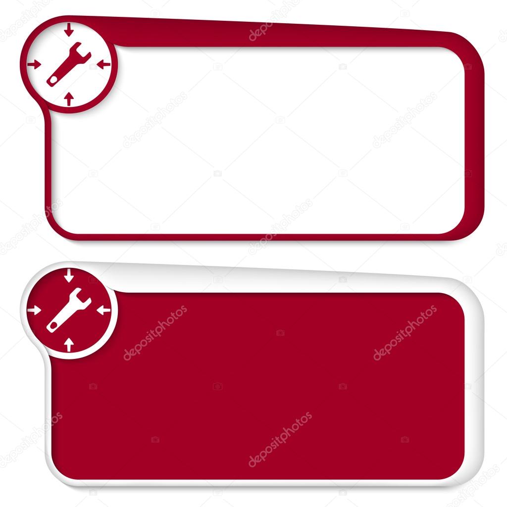 Set of two vector text box with arrows and spanner