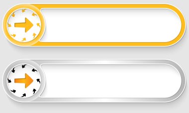 Sarı ve gümüş vektör soyut ok düğmeleriyle