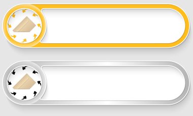 Sarı ve gümüş vektör zarf ile soyut düğmeleri