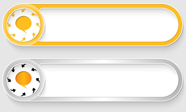 yellow and silver vector abstract buttons with speech bubble