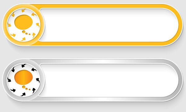 yellow and silver vector abstract buttons with speech bubble