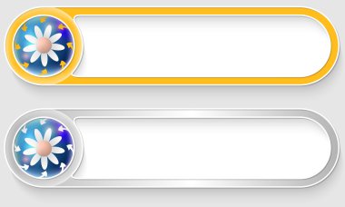 Sarı ve gümüş vektör soyut düğmelerle çiçek