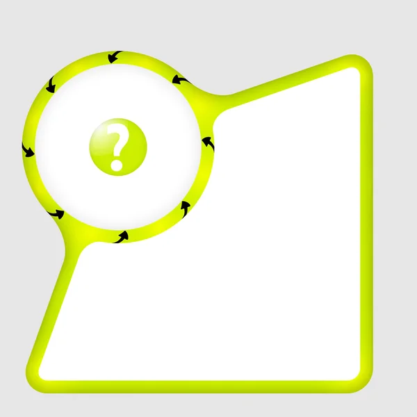 Grüne abstrakte Box mit Pfeilen und Fragezeichen — Stockvektor